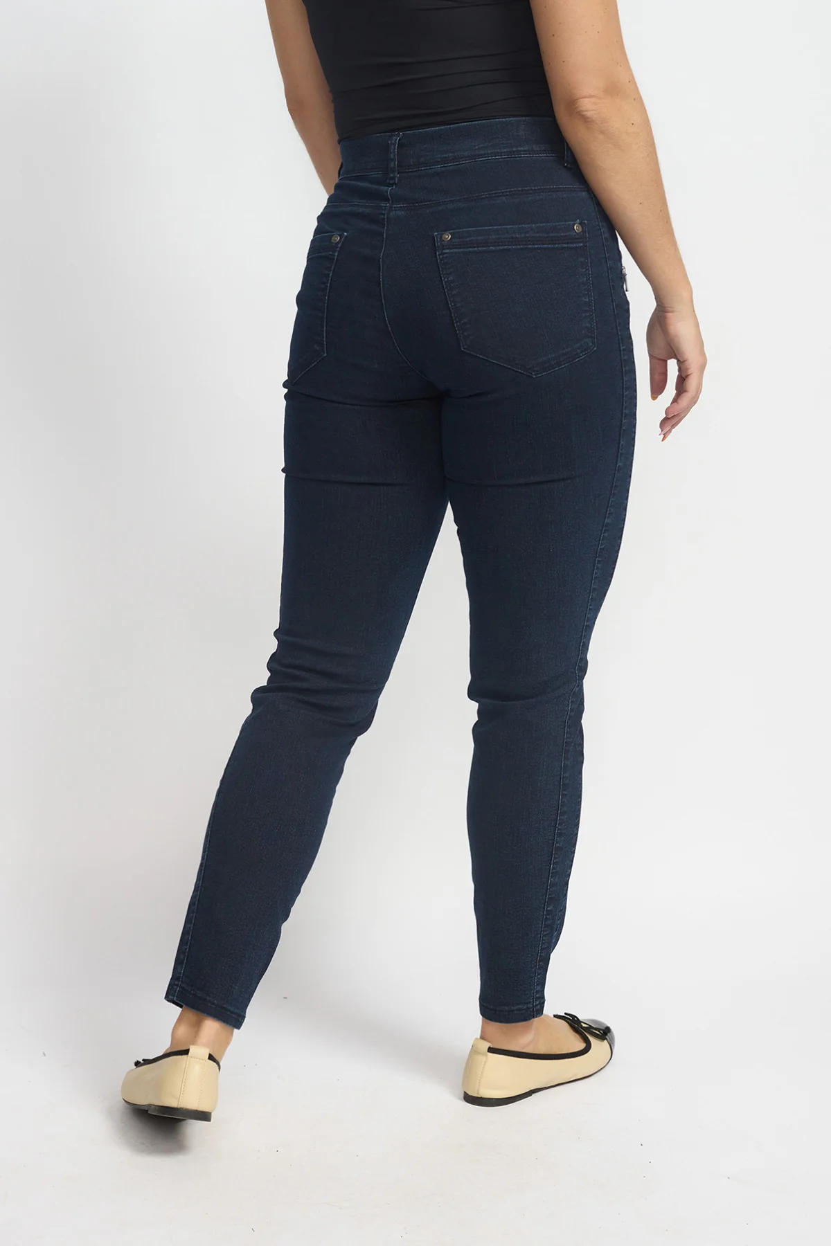 Rany - Strækbare bukser med høj talje og 7/8 længde - denimlook - Image 3
