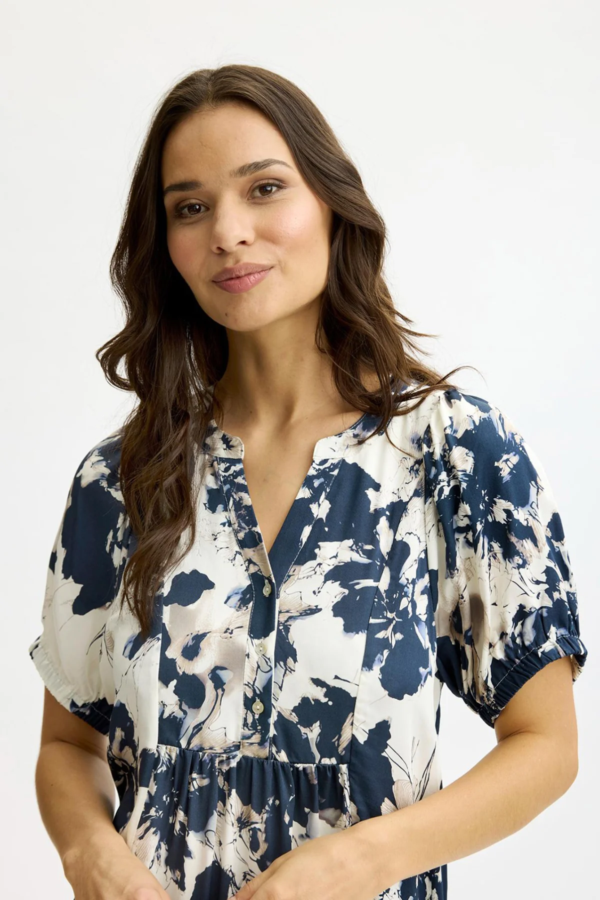 Aya - Kjole med v-hals og knapper - Image 3