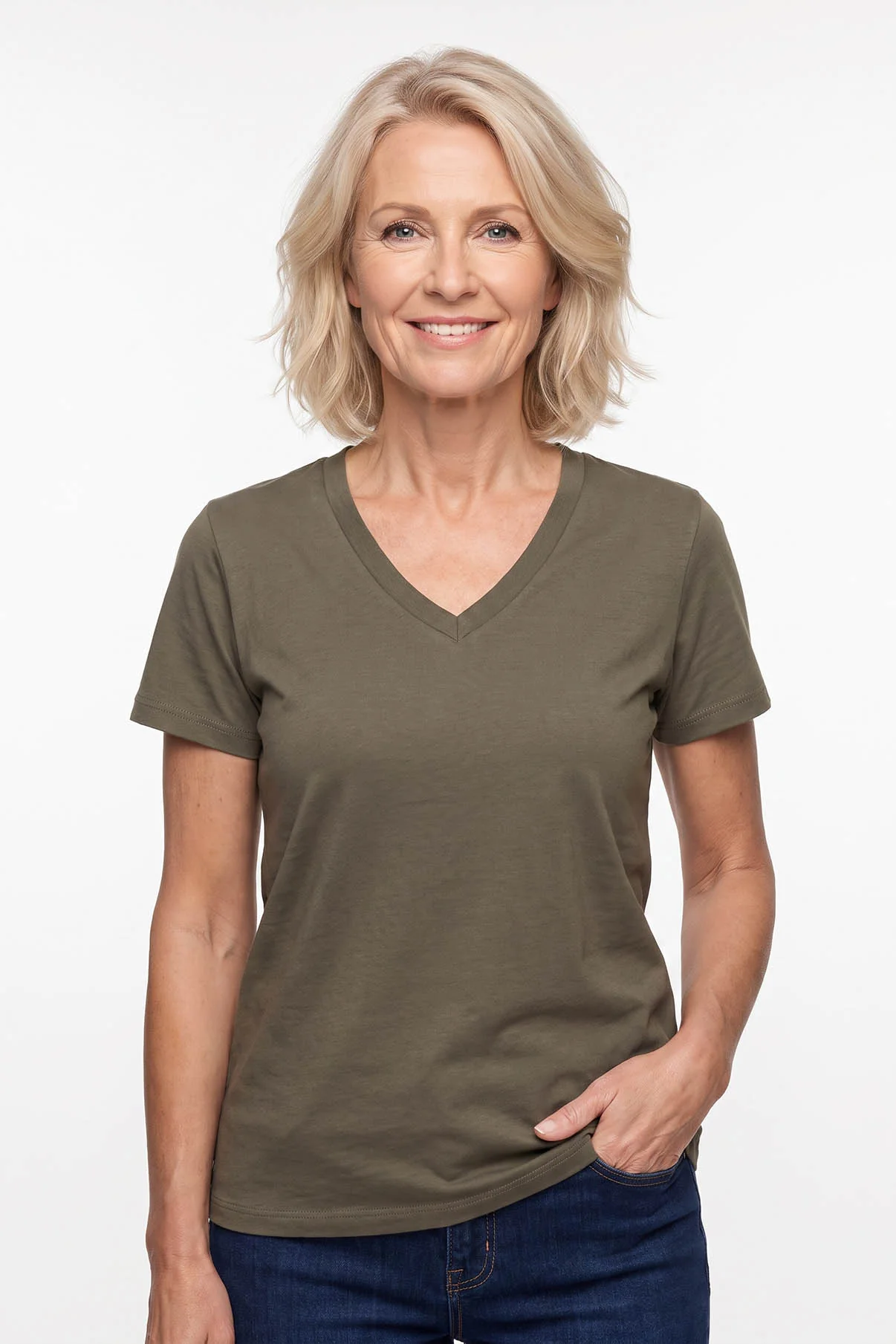 Debbie - Kortærmet T-shirt med V-hals