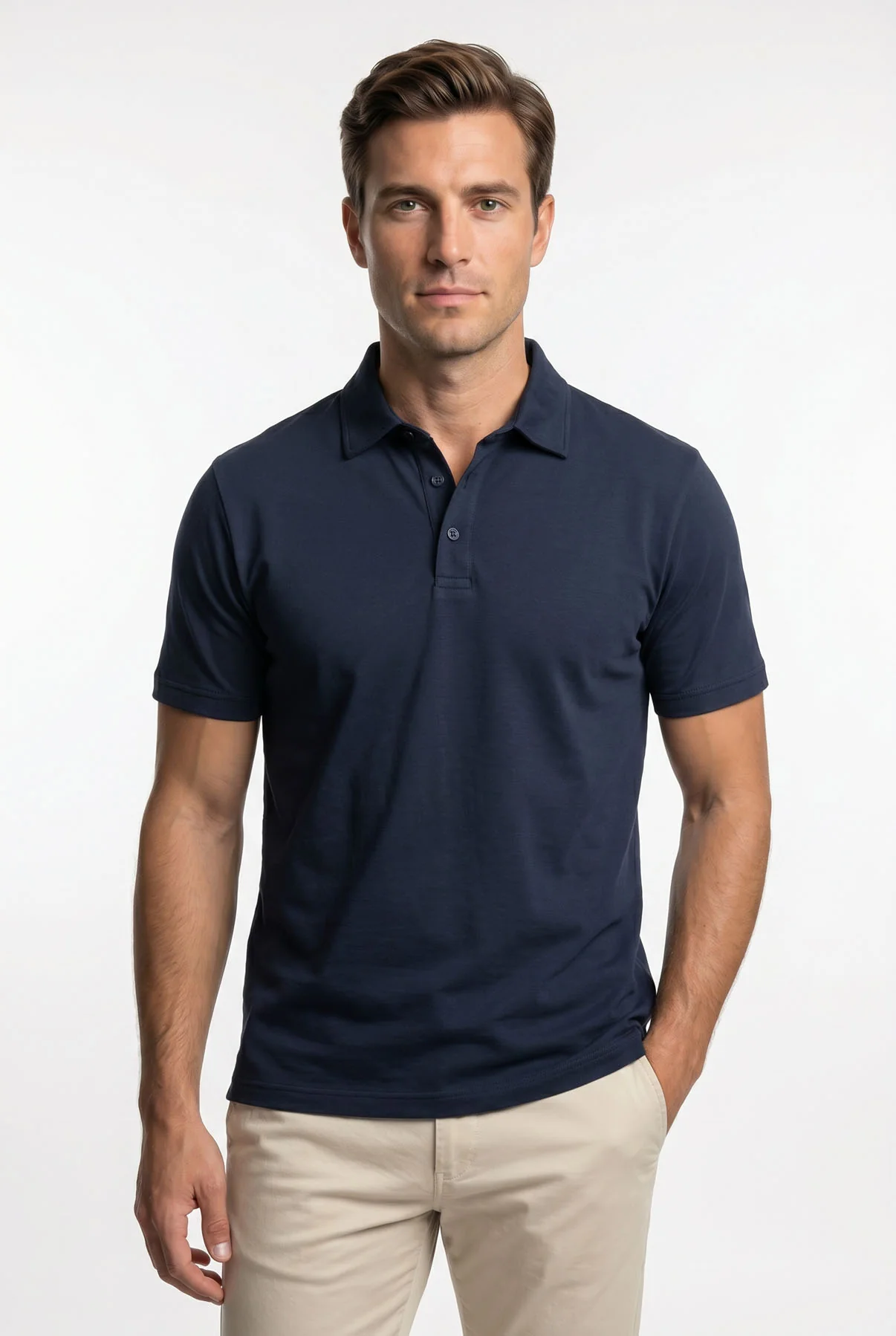 Degn - Kortærmet polo t-shirt med stræk