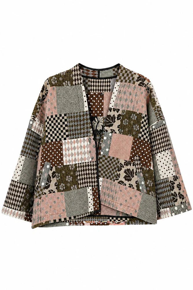 DITTE - Kort jakke med patchwork mønster - Image 6