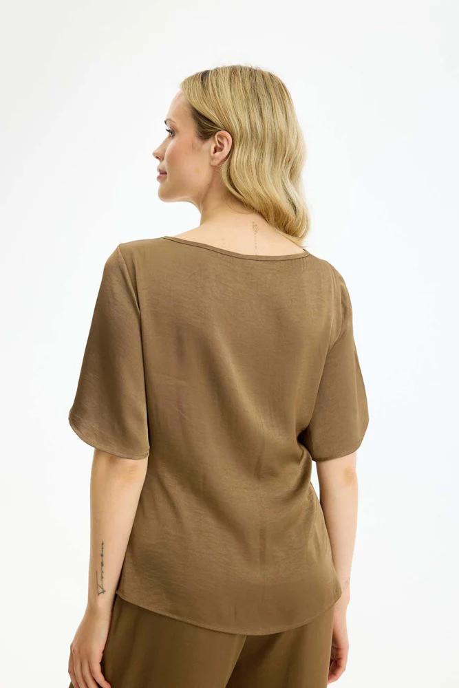 Faye - Kortærmet bluse med binde detalje - Image 3