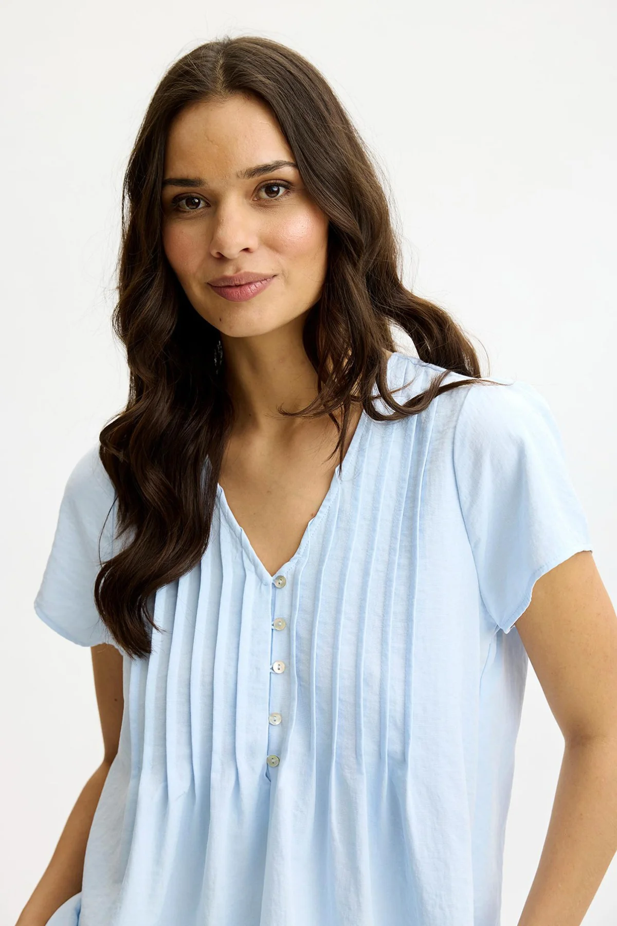 Filippa - Kortærmet bluse med v-udskæring - Image 6