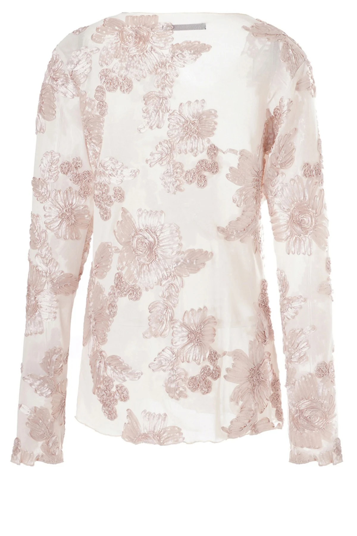 Florana - Langærmet mesh bluse med broderi - Image 3