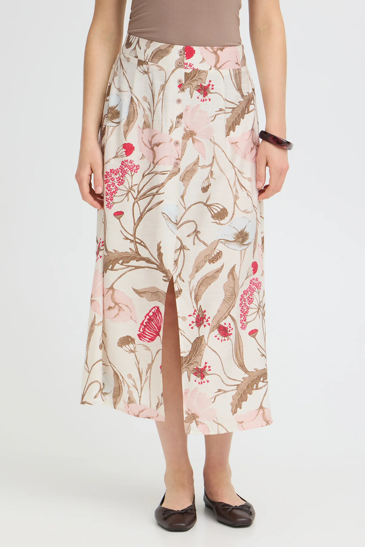 FRARIANA SK 2 - Lang blomster nederdel med slids