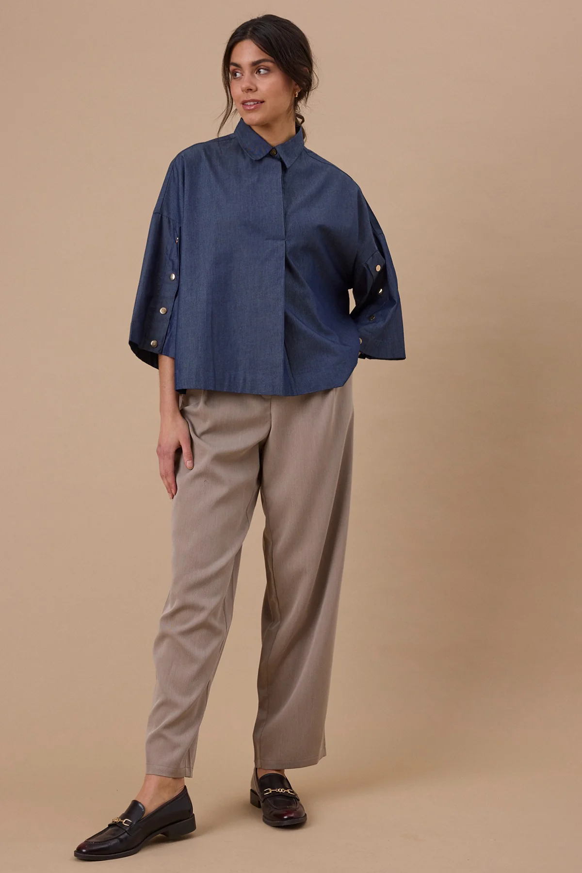 FRFIRANA SH 1 - Skjortebluse med trekvartærmer i denimlook - Image 5
