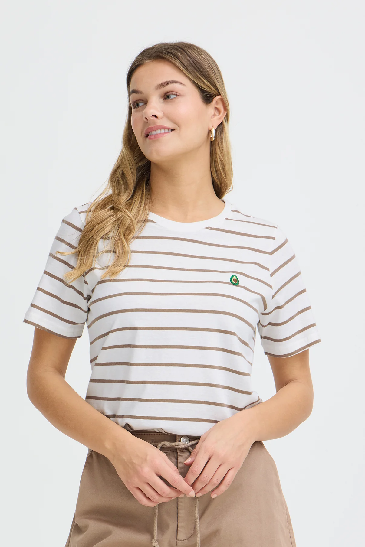 FRTIANA - Stribet t-shirt med broderet detalje - Image 4