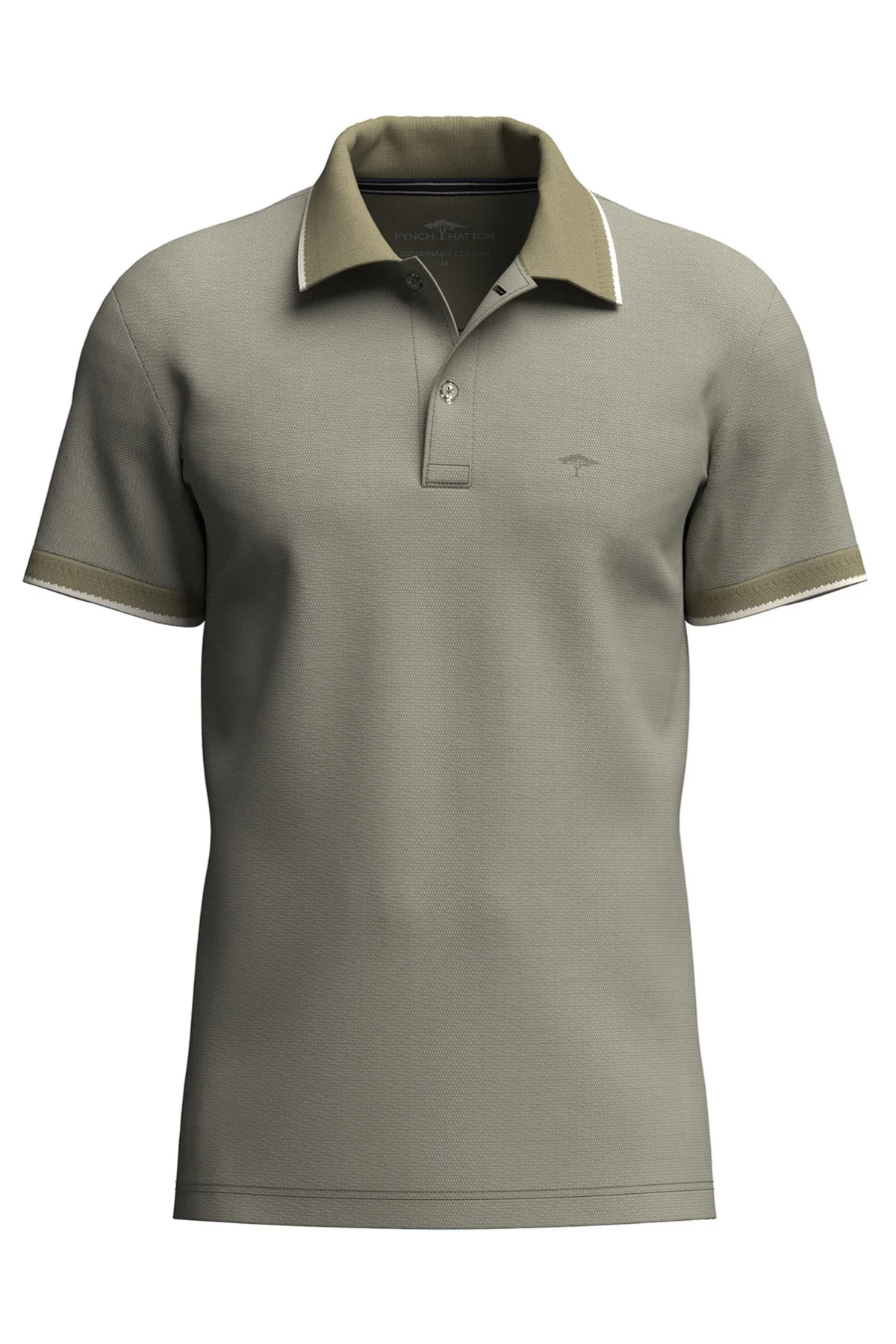 Polo T-shirt med struktur og kontrastdetaljer