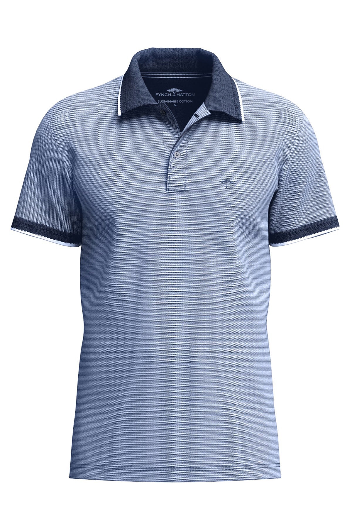 Polo T-shirt med struktur og kontrastdetaljer - Image 9