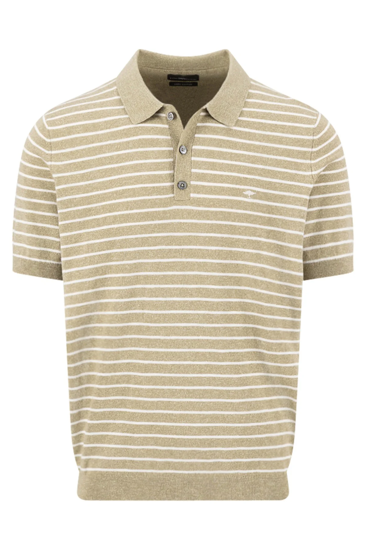 Stribet polo t-shirt i hørkvalitet