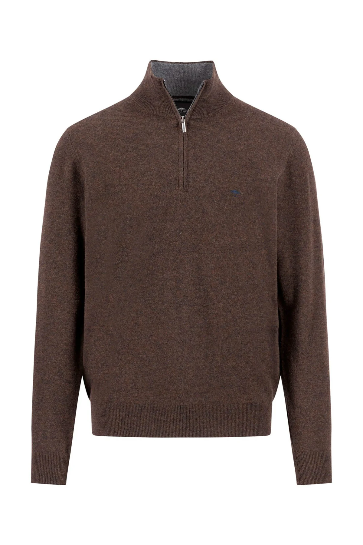 Pullover i uld og kashmir-blanding med half zip og høj krave - Image 3