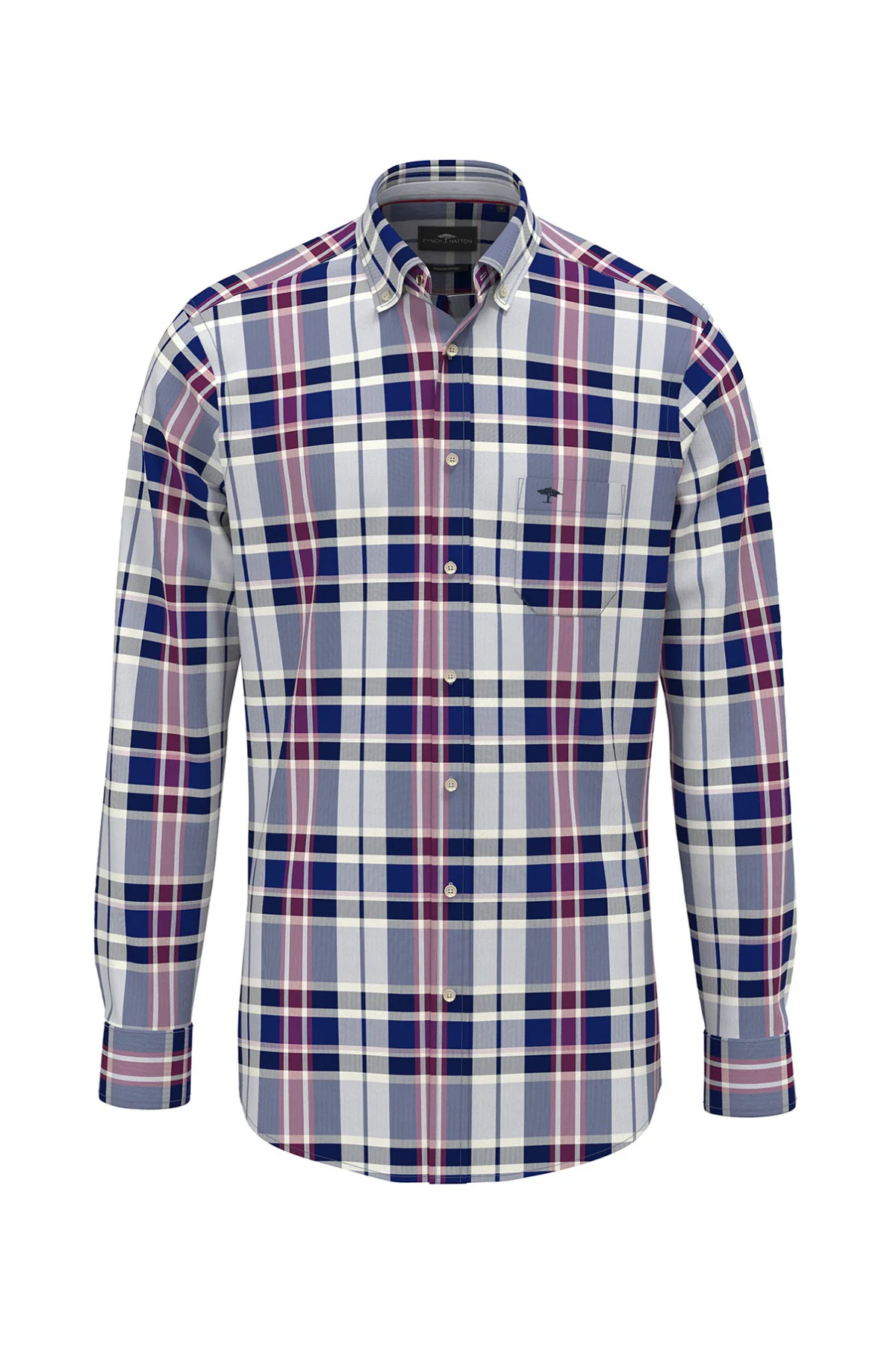 Ternet skjorte med brystlomme og button down-krave