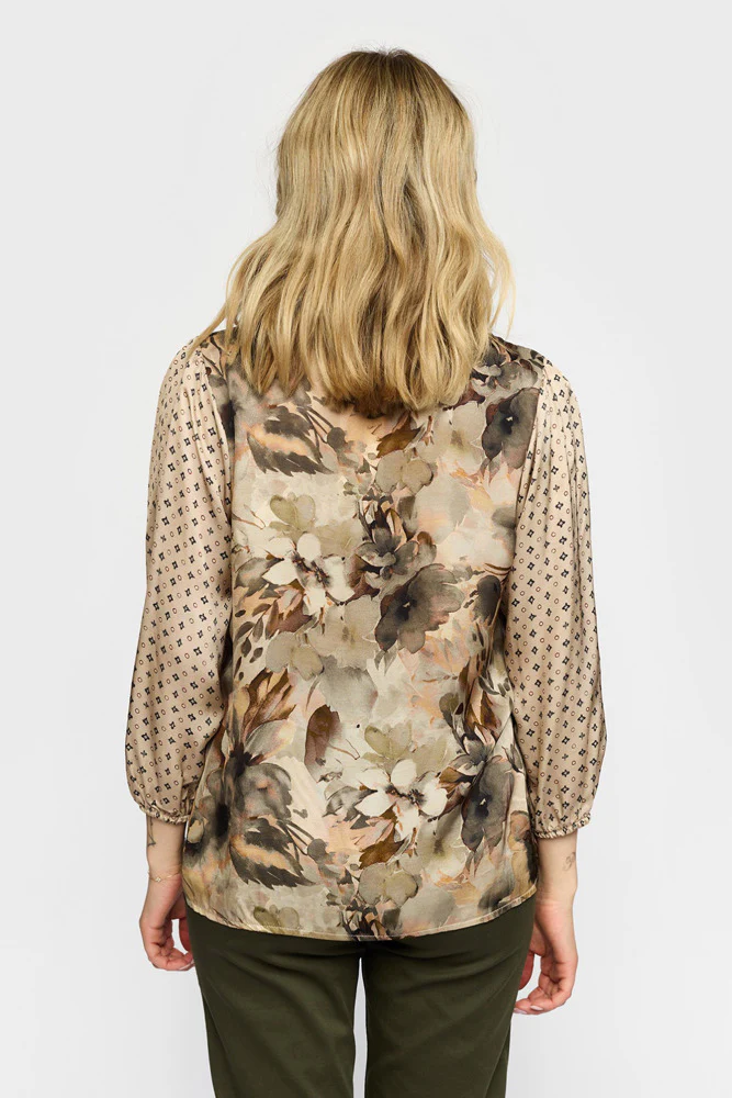 JANNE - Mønstret bluse med trekvartærmer - Image 3