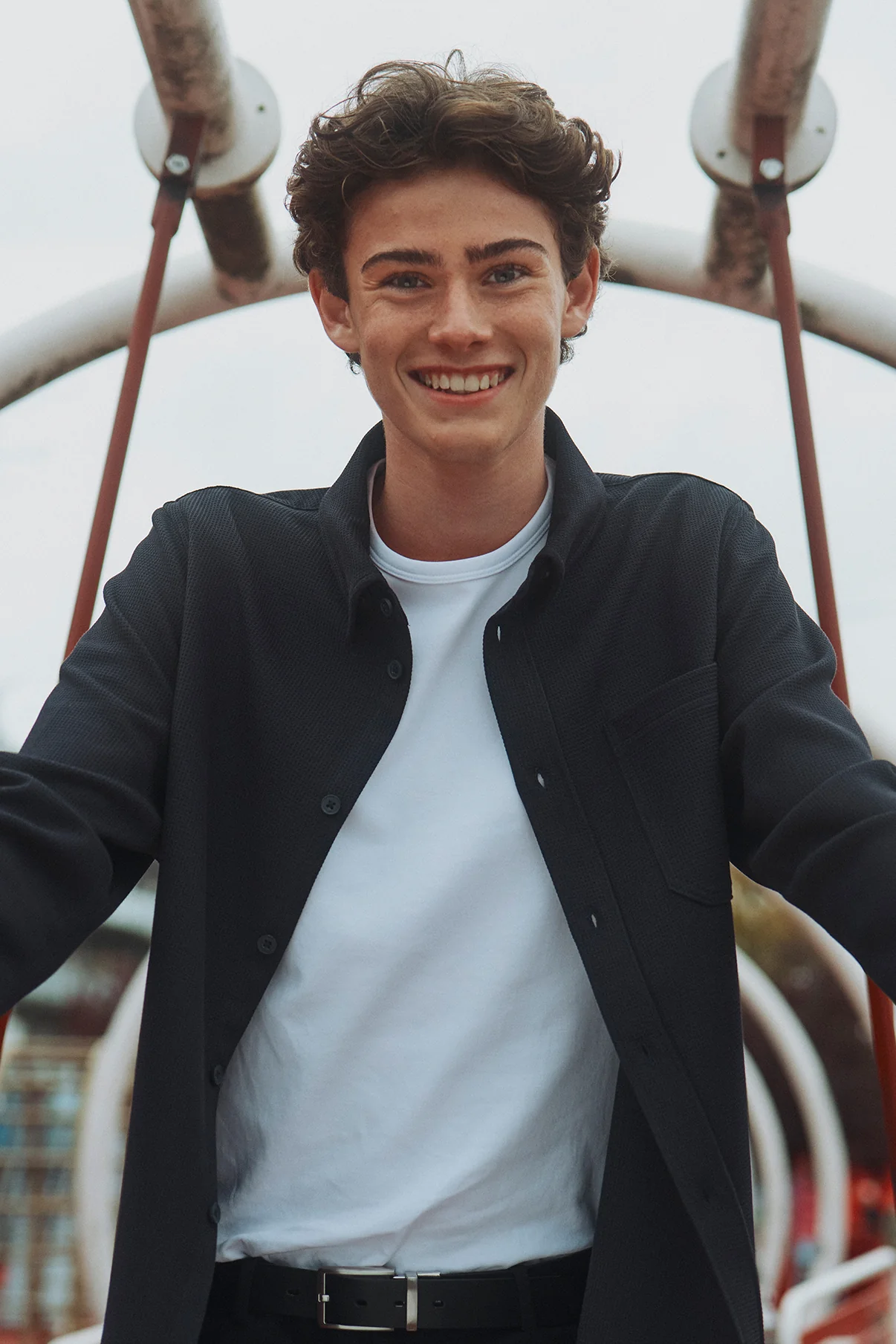 Lorenzo junior - Overshirt i struktureret materiale - Image 3