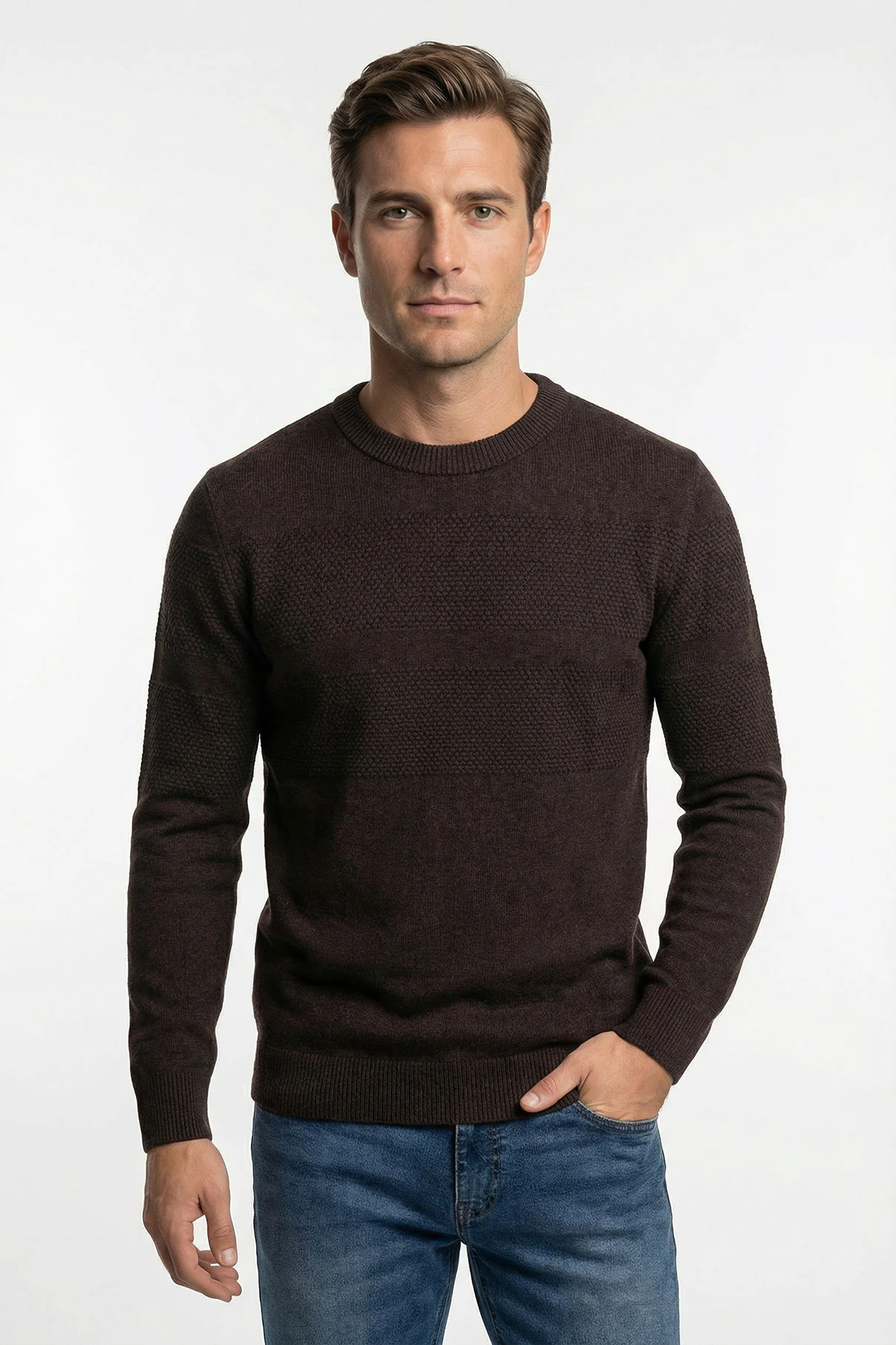Vilmar - Pullover med struktur og rund halsudskæring - Image 13