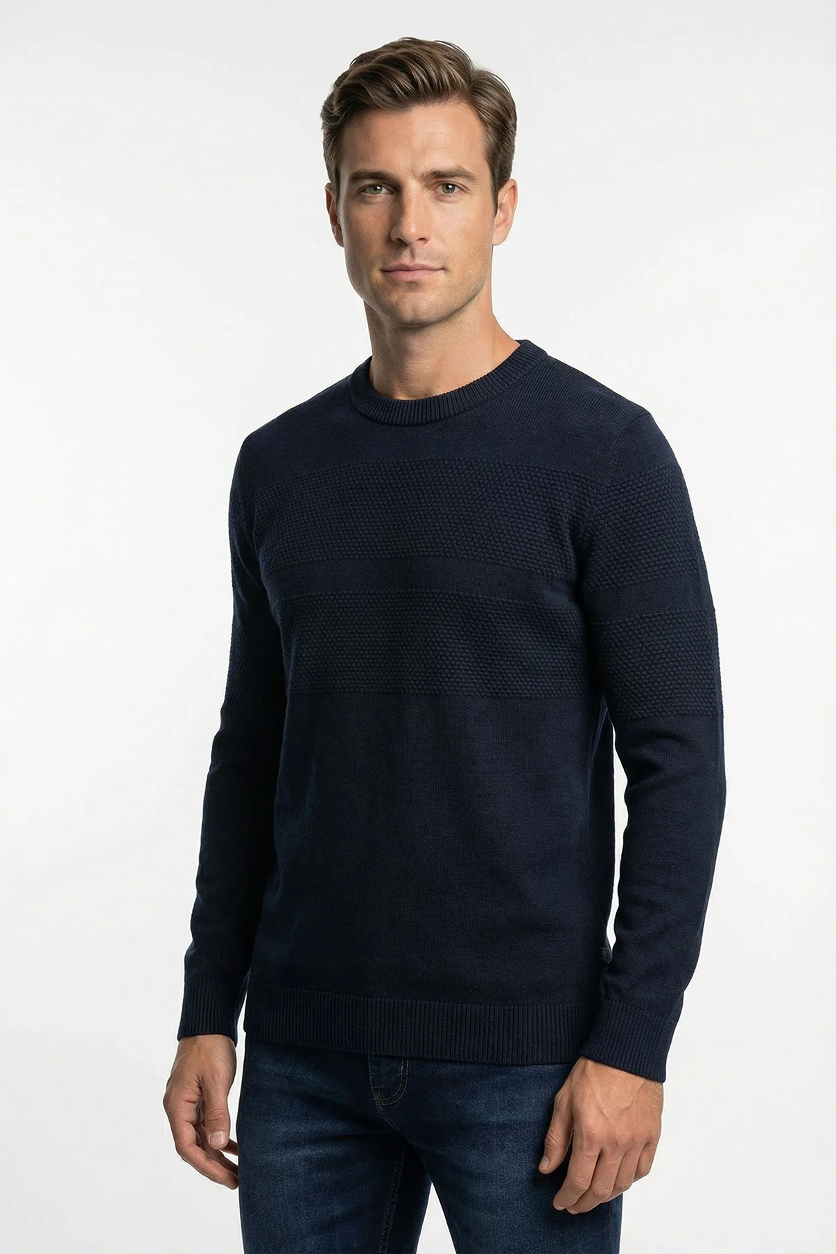 Vilmar - Pullover med struktur og rund halsudskæring - Image 9
