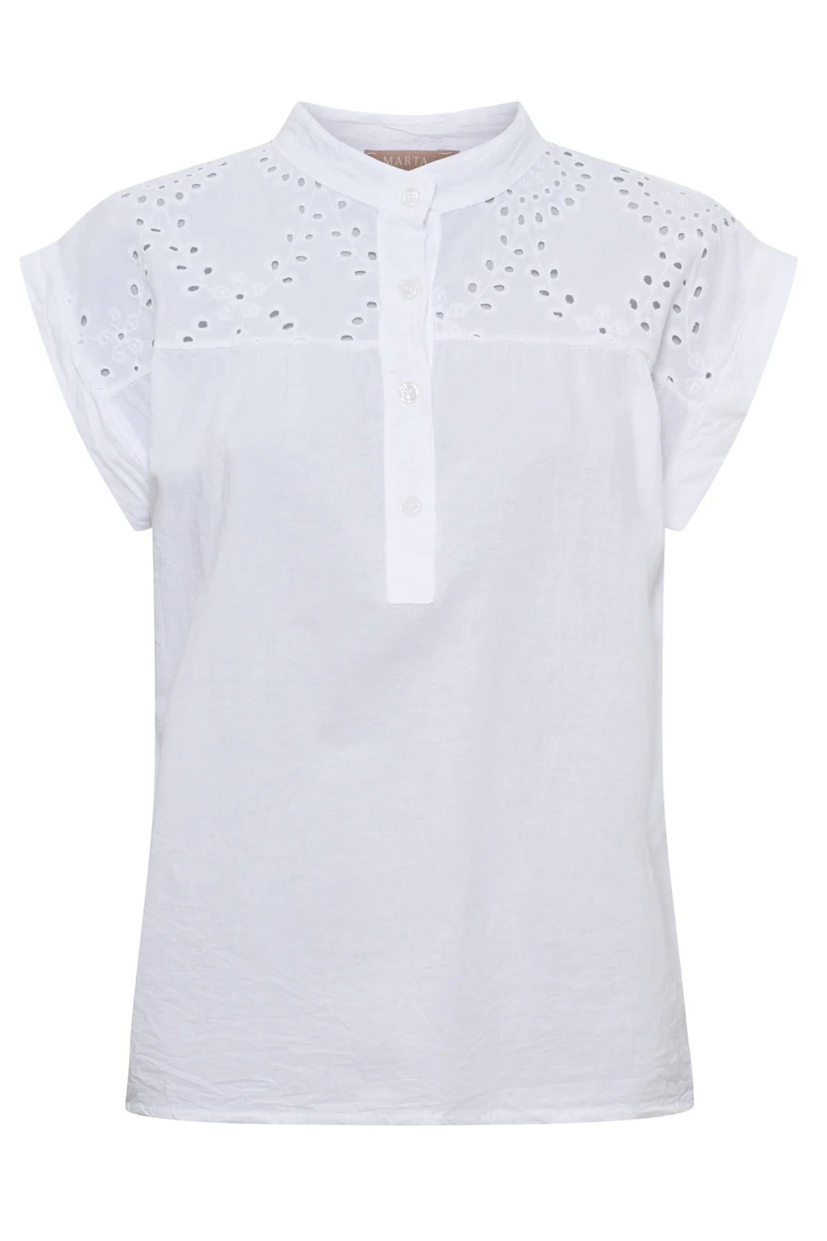 MdcRebekka - Bluse med broderi og kinakrave - Image 4
