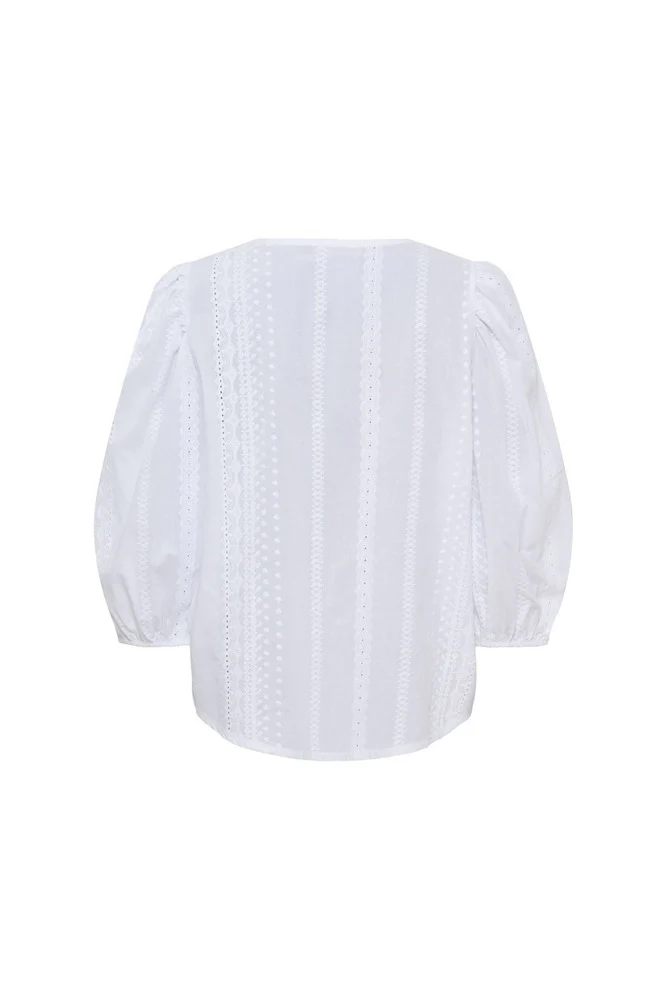 MdcValessia - Skjortebluse med broderi anglaise og trekvartærmer - Image 2