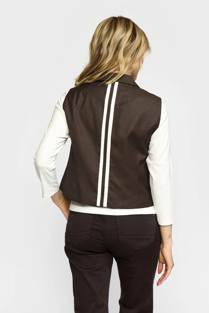 MIRIAM - Kort blazervest med guldknap - Image 3