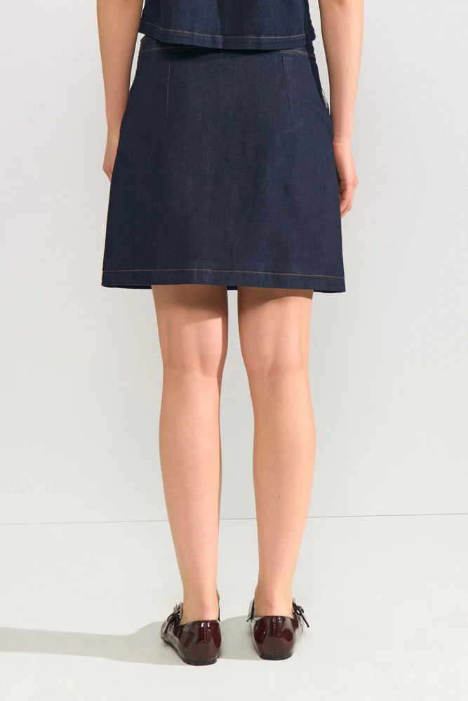 NUALETTA - Kort nederdel med denimlook - Image 3