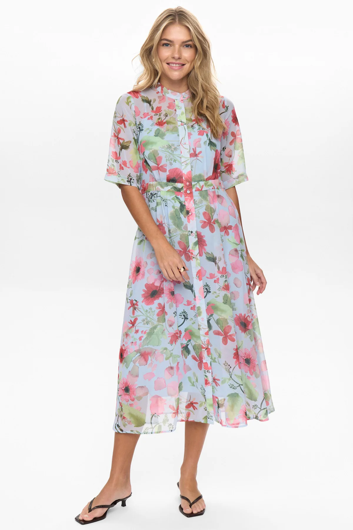 NUKYNDALL NEW - Kortærmet kjole med blomsterprint - Image 8