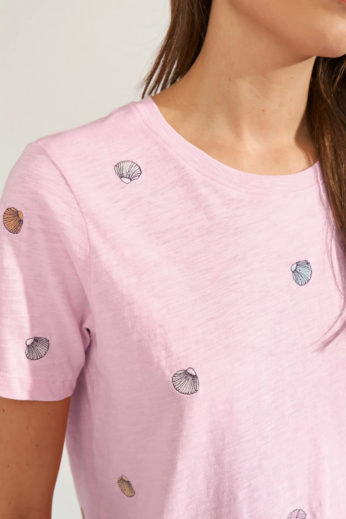 NUSHELLPA - T-shirt med broderede muslingedetaljer - Image 3