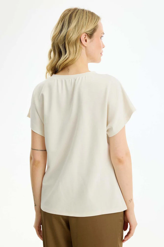 Paloma - Kortærmet bluse med rynke detalje - Image 3