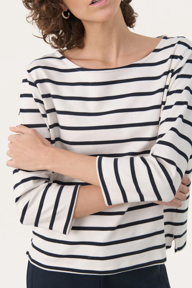 NelaPW TS - Stribet t-shirt med trekvartærmer - Image 4