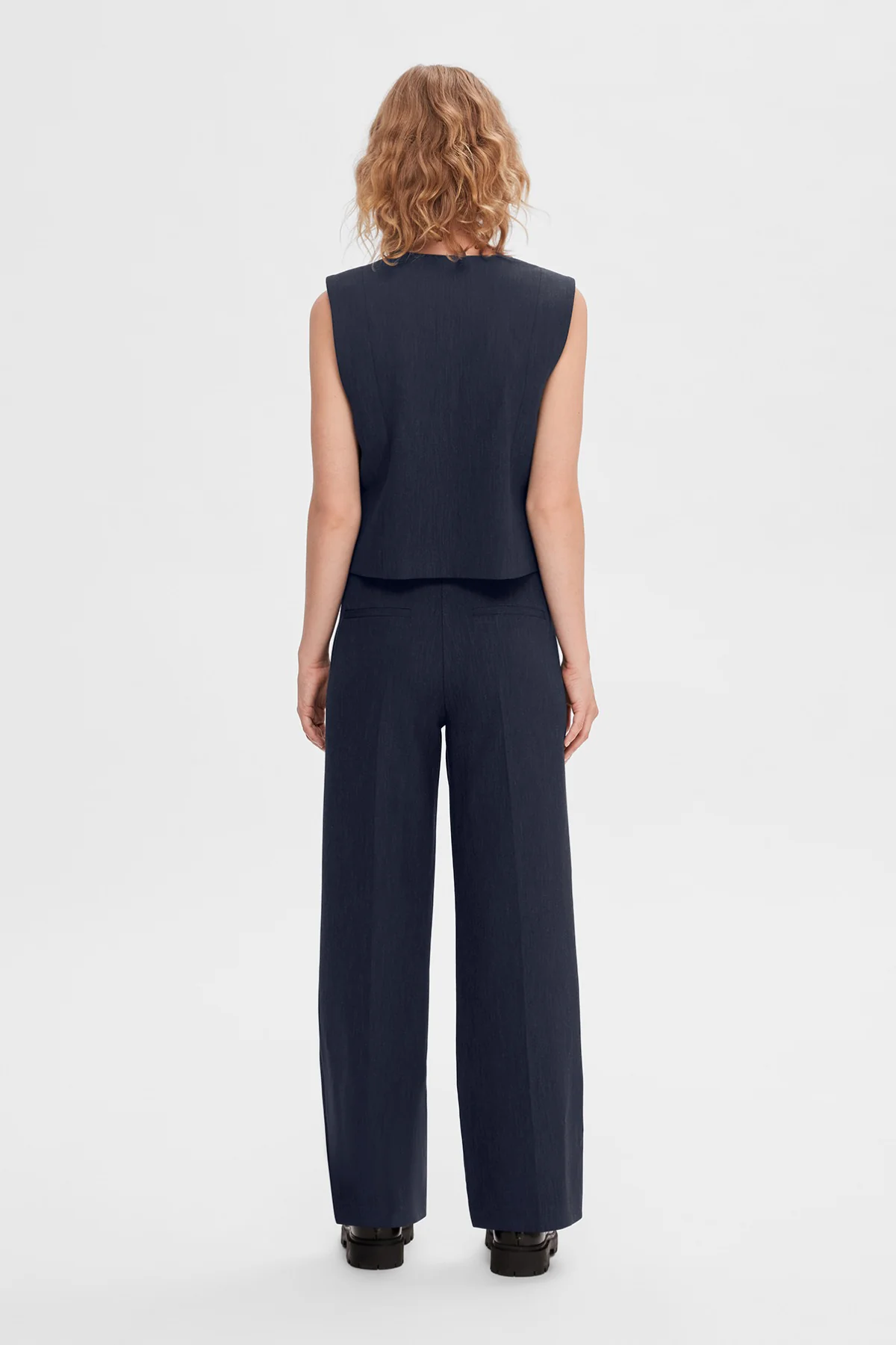 SELECTED FEMME SLFRITA MW WIDE PANT DARK SAP MEL NOOS - Image 3