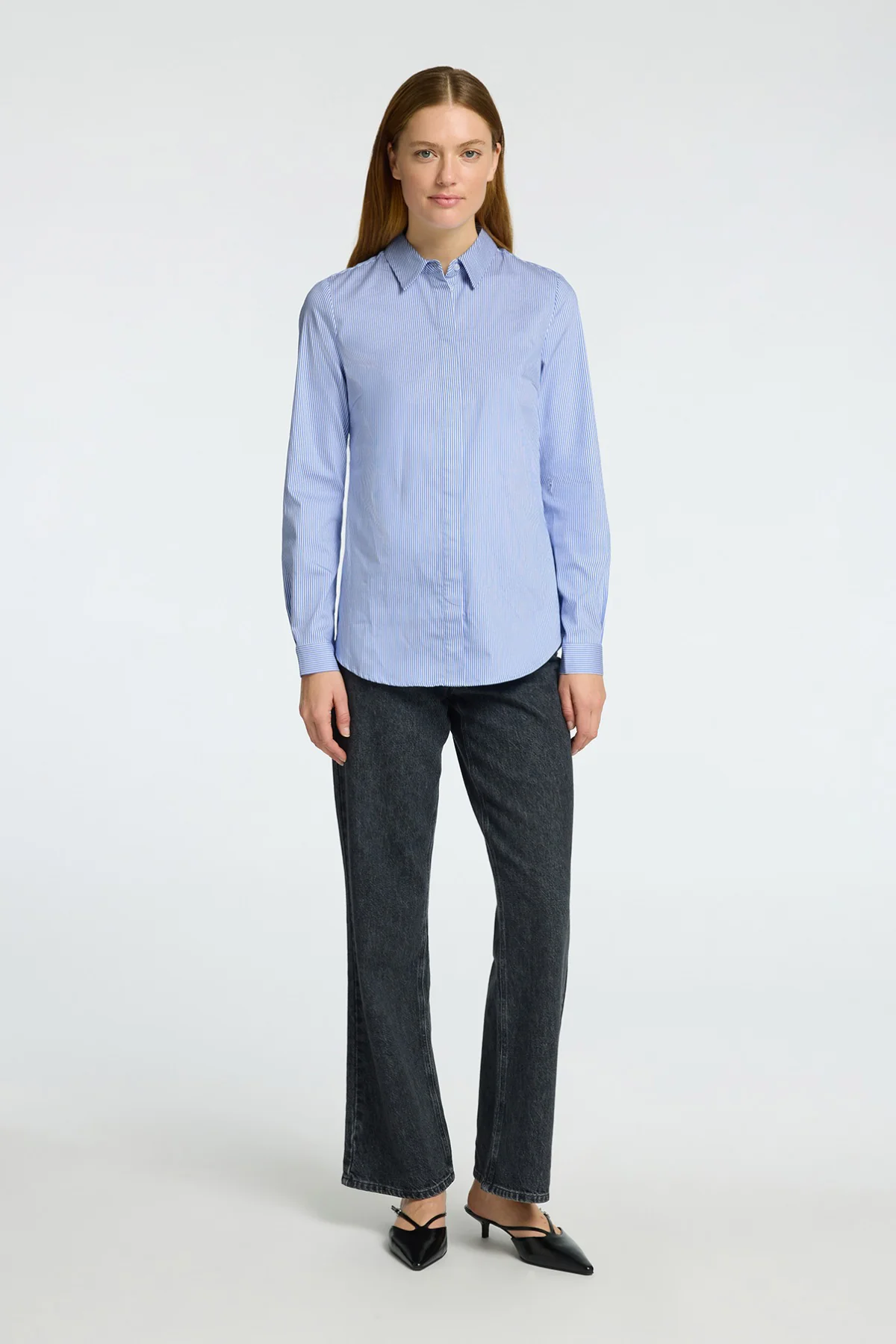 SELECTED FEMME SLFROMIE LS STRIPED FITTED SHIRT NOOS - Image 2