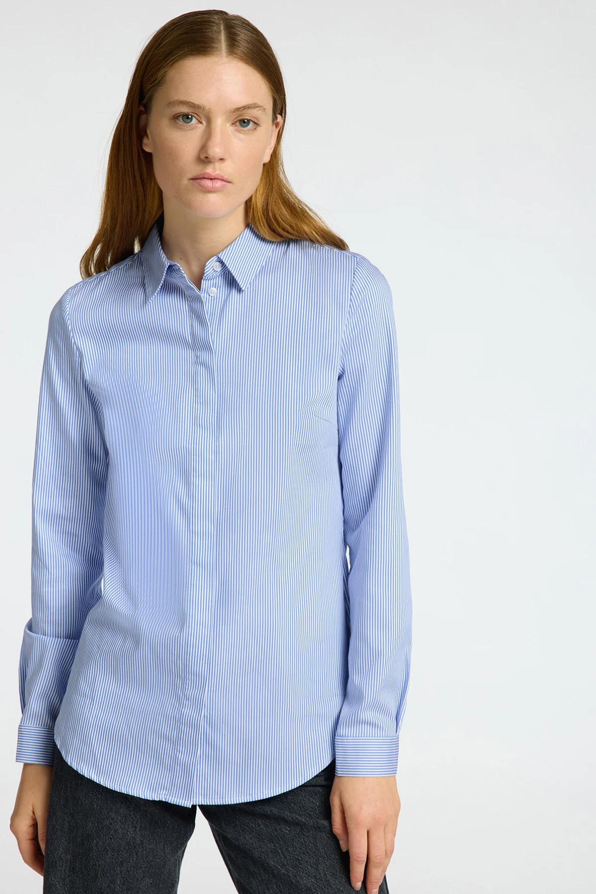 SELECTED FEMME SLFROMIE LS STRIPED FITTED SHIRT NOOS - Image 4