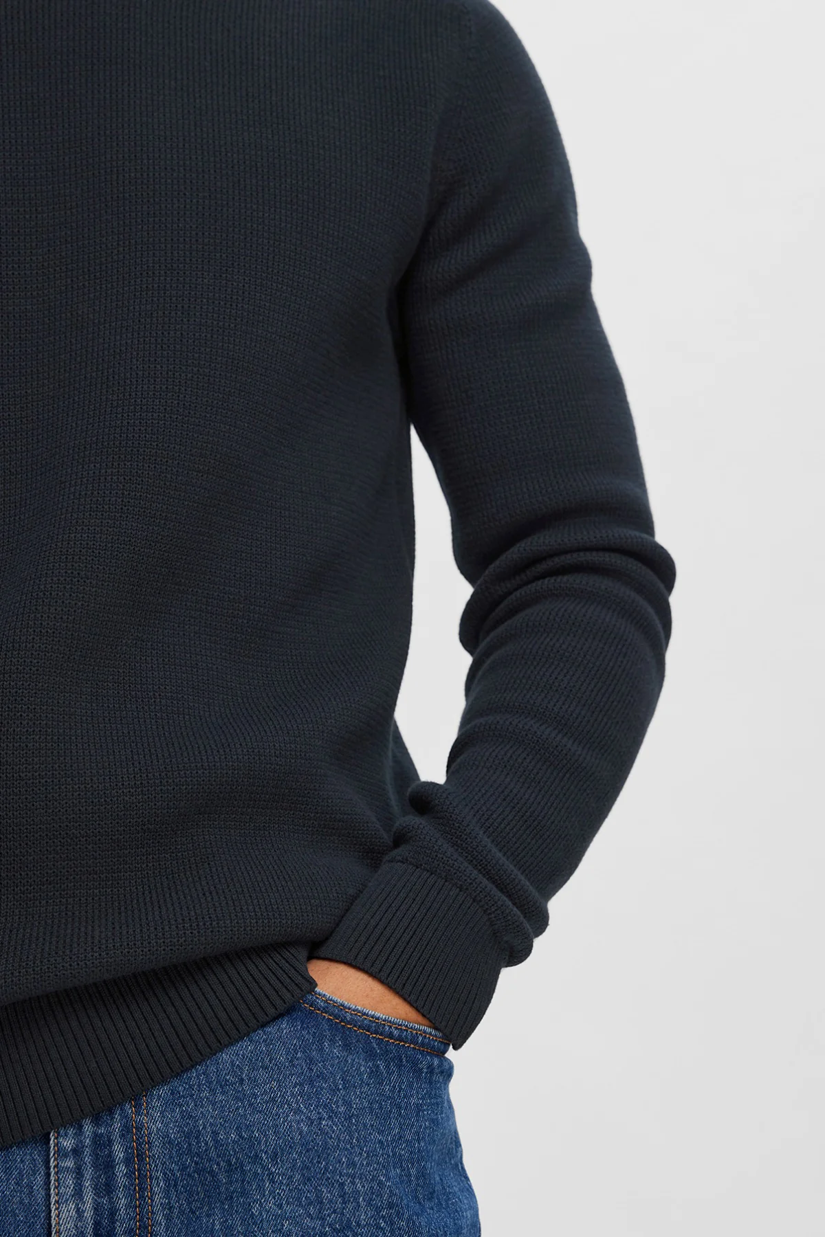 SELECTED HOMME SLHDANE LS KNIT STRUCTURE CREW NECK NOOS - Image 4