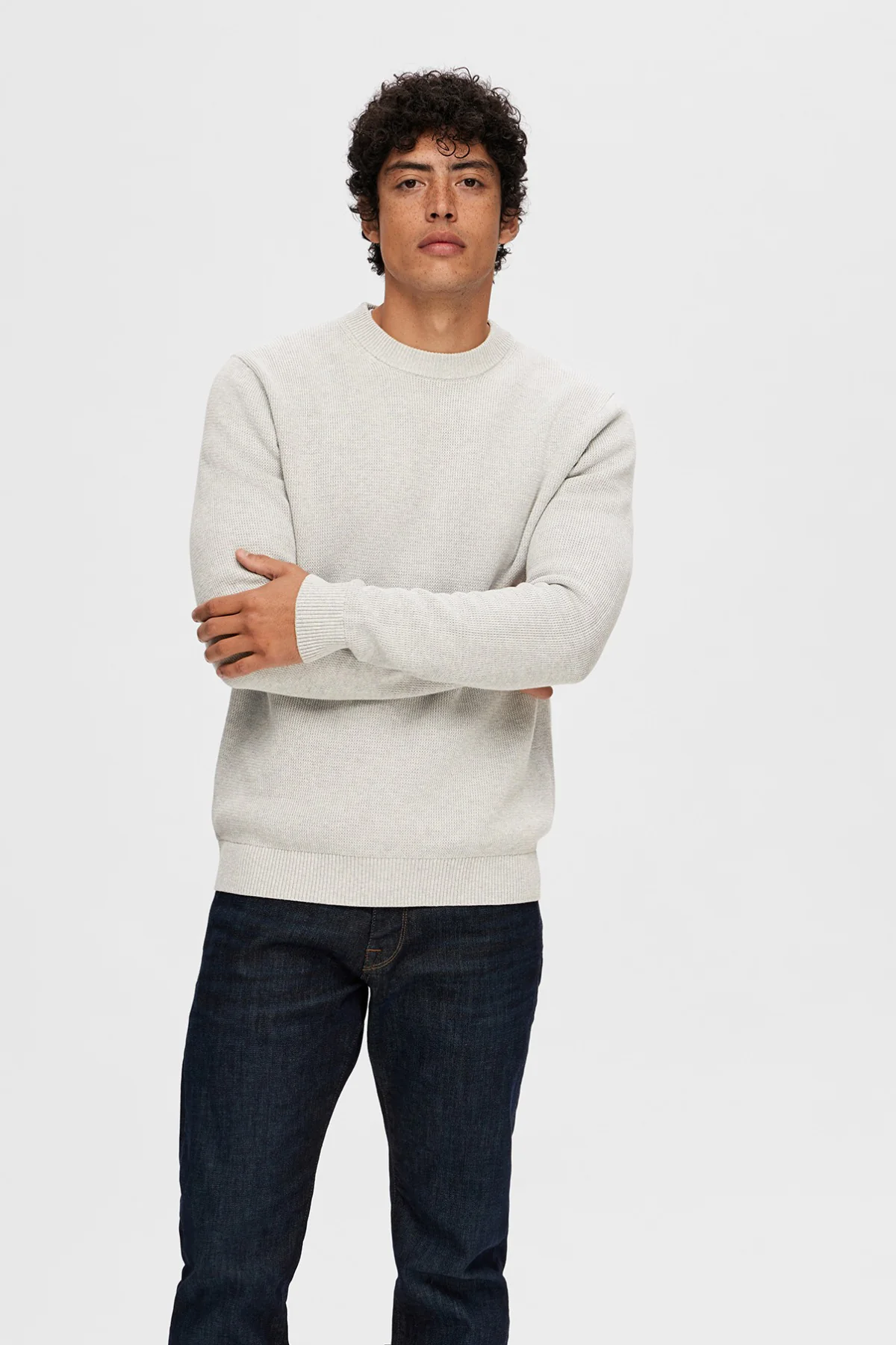 SELECTED HOMME SLHDANE LS KNIT STRUCTURE CREW NECK NOOS - Image 7