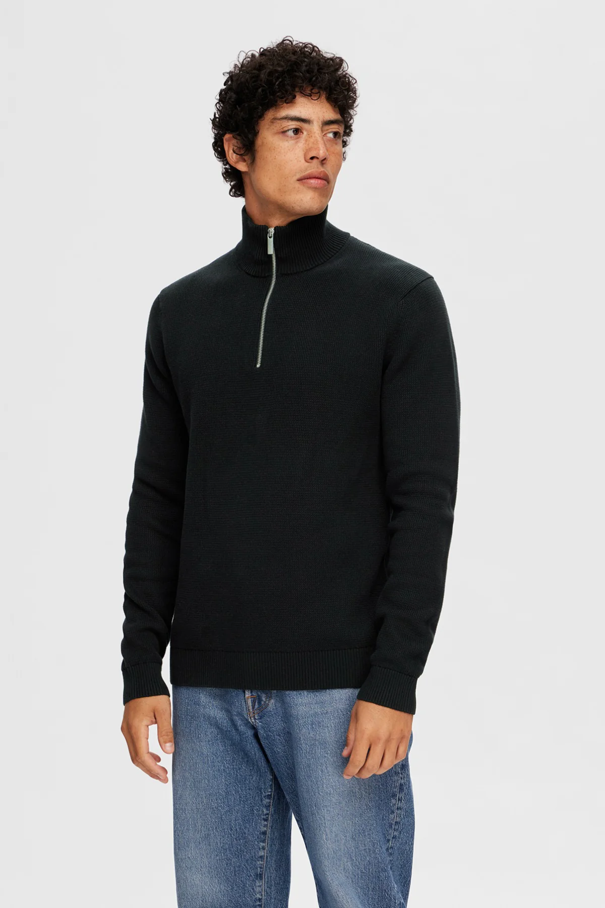 SELECTED HOMME SLHDANE LS KNIT STRUCTURE HALF ZIP NOOS - Image 10