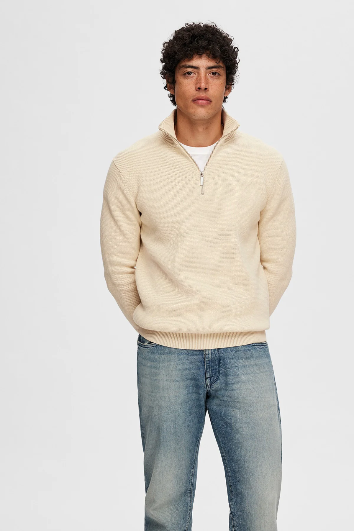 SELECTED HOMME SLHDANE LS KNIT STRUCTURE HALF ZIP NOOS - Image 16