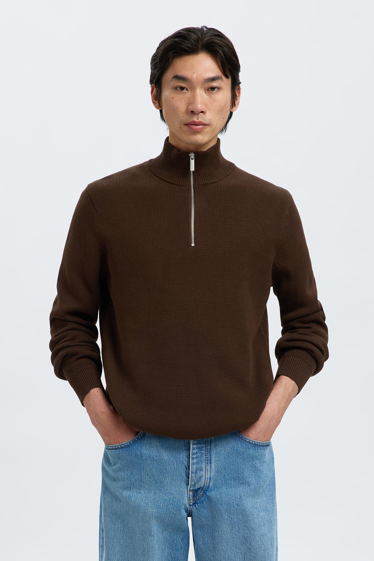 SELECTED HOMME SLHDANE LS KNIT STRUCTURE HALF ZIP NOOS - Image 22