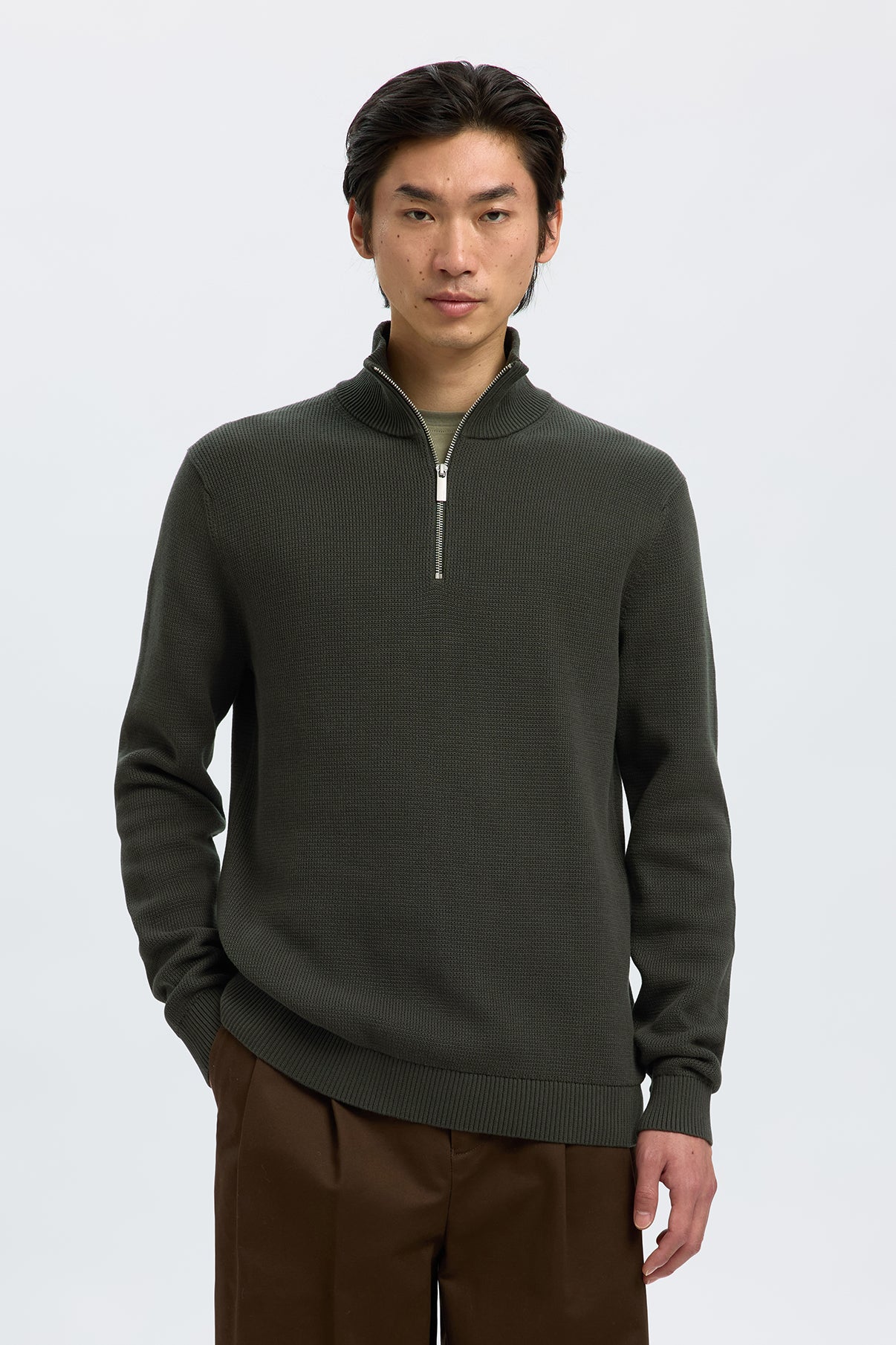 SELECTED HOMME SLHDANE LS KNIT STRUCTURE HALF ZIP NOOS - Image 28