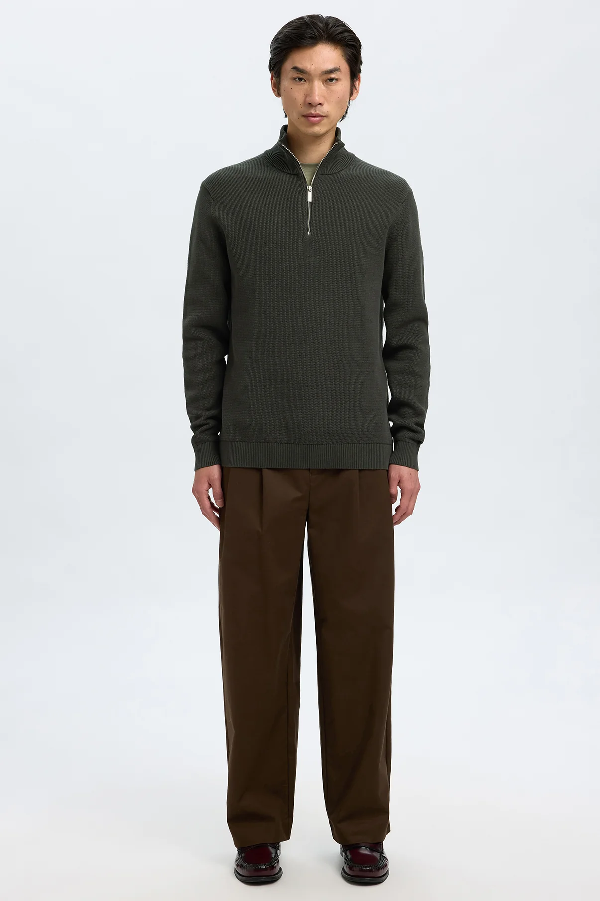 SELECTED HOMME SLHDANE LS KNIT STRUCTURE HALF ZIP NOOS - Image 31