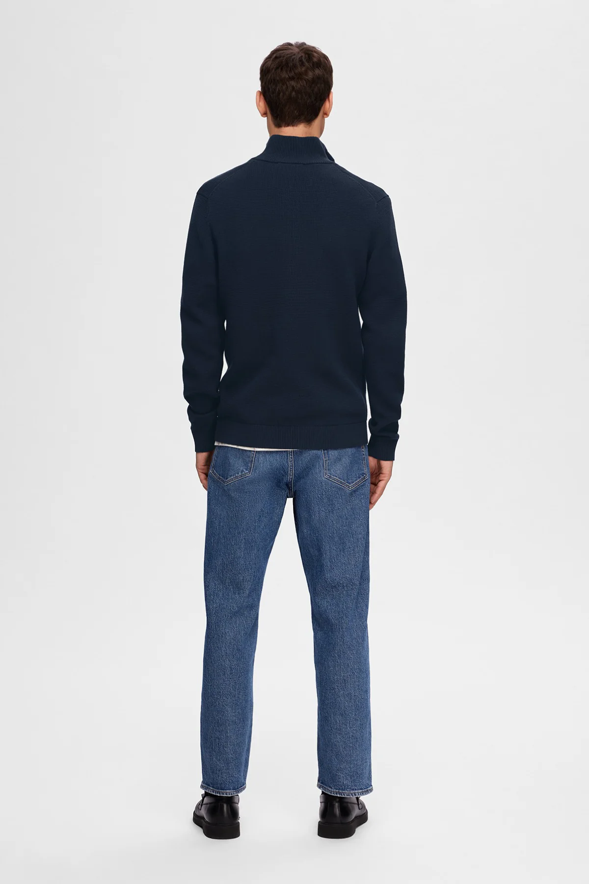 SELECTED HOMME SLHDANE LS KNIT STRUCTURE HALF ZIP NOOS - Image 6