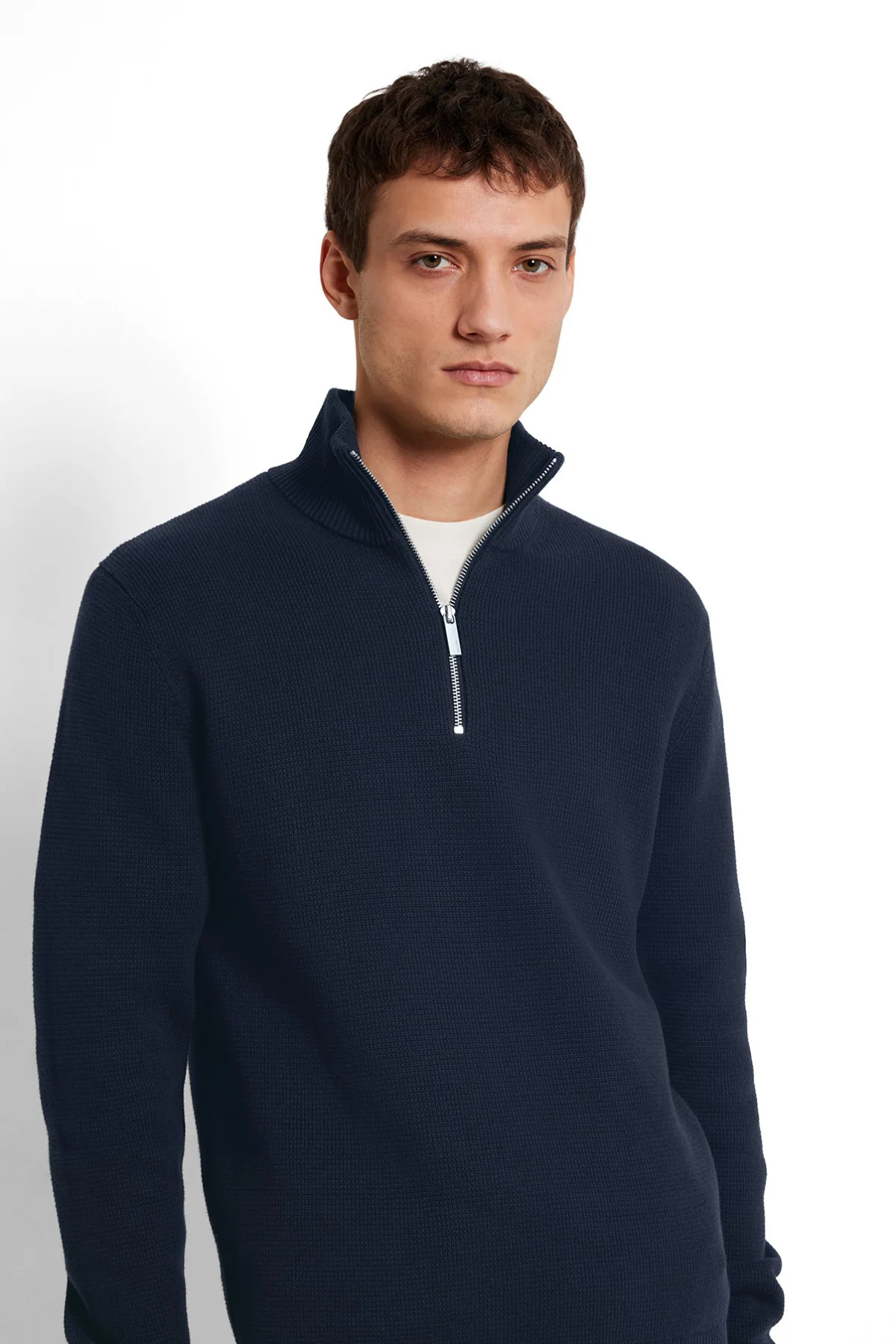 SELECTED HOMME SLHDANE LS KNIT STRUCTURE HALF ZIP NOOS - Image 7