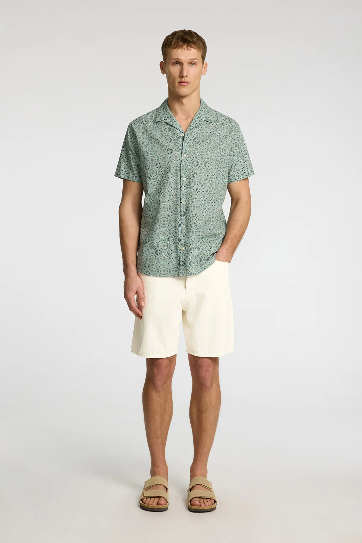 SELECTED HOMME SLHREG ALEX 201 ECRU HEMP SHORTS - Image 3