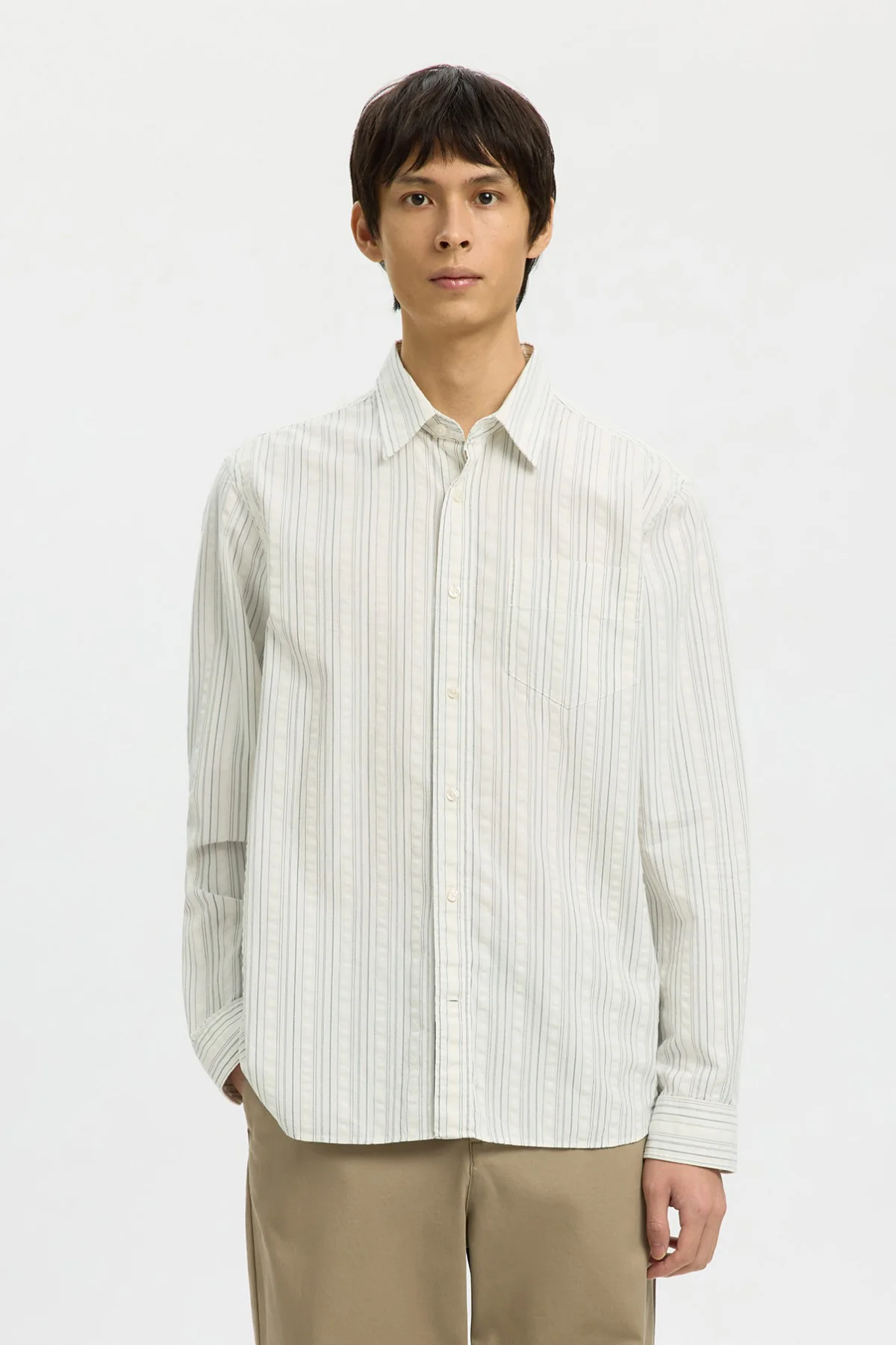SELECTED HOMME SLHREGFREDDIE MIX SEERSUCKER LS SHIRT - Image 2