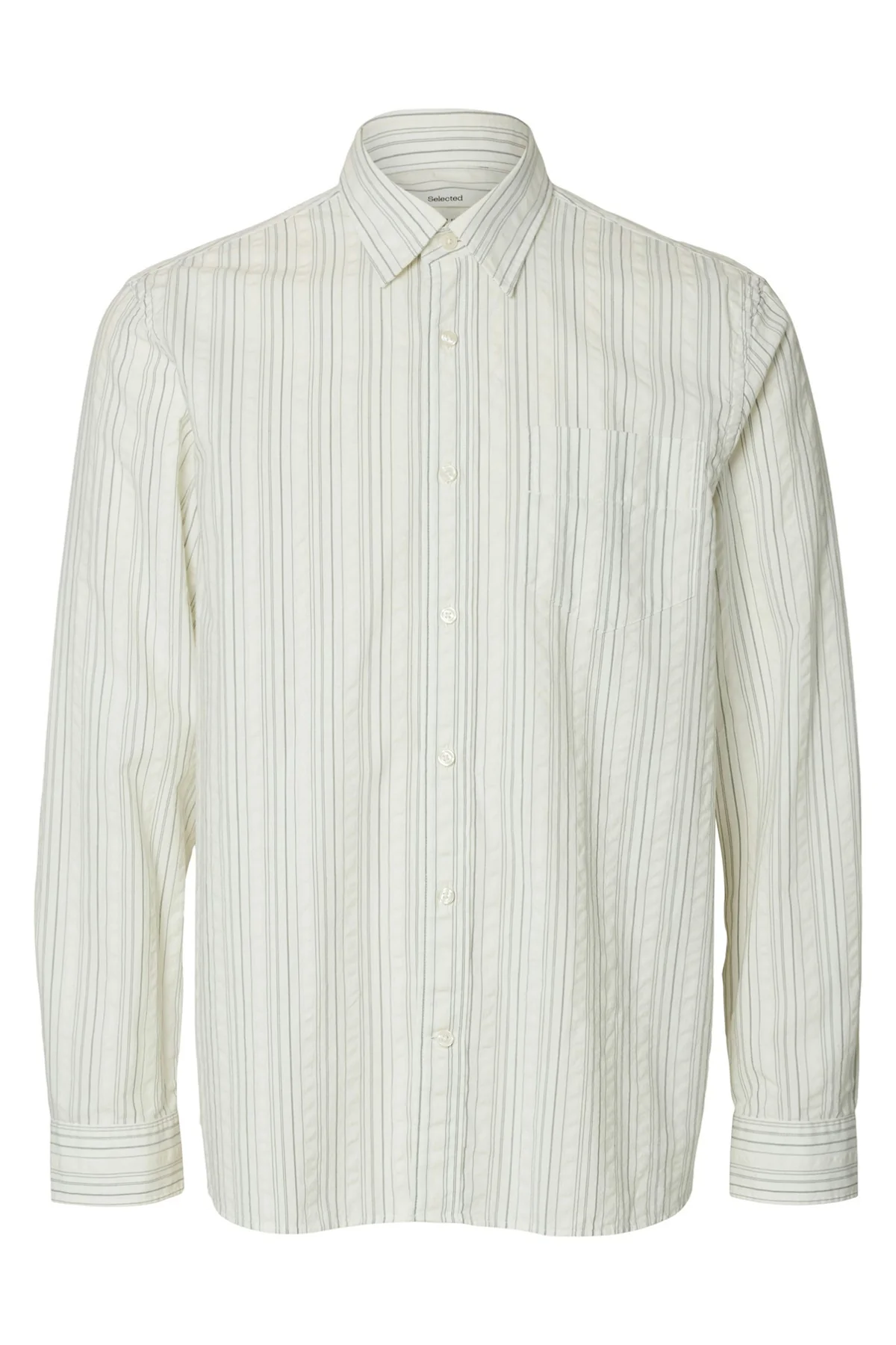 SELECTED HOMME SLHREGFREDDIE MIX SEERSUCKER LS SHIRT - Image 3