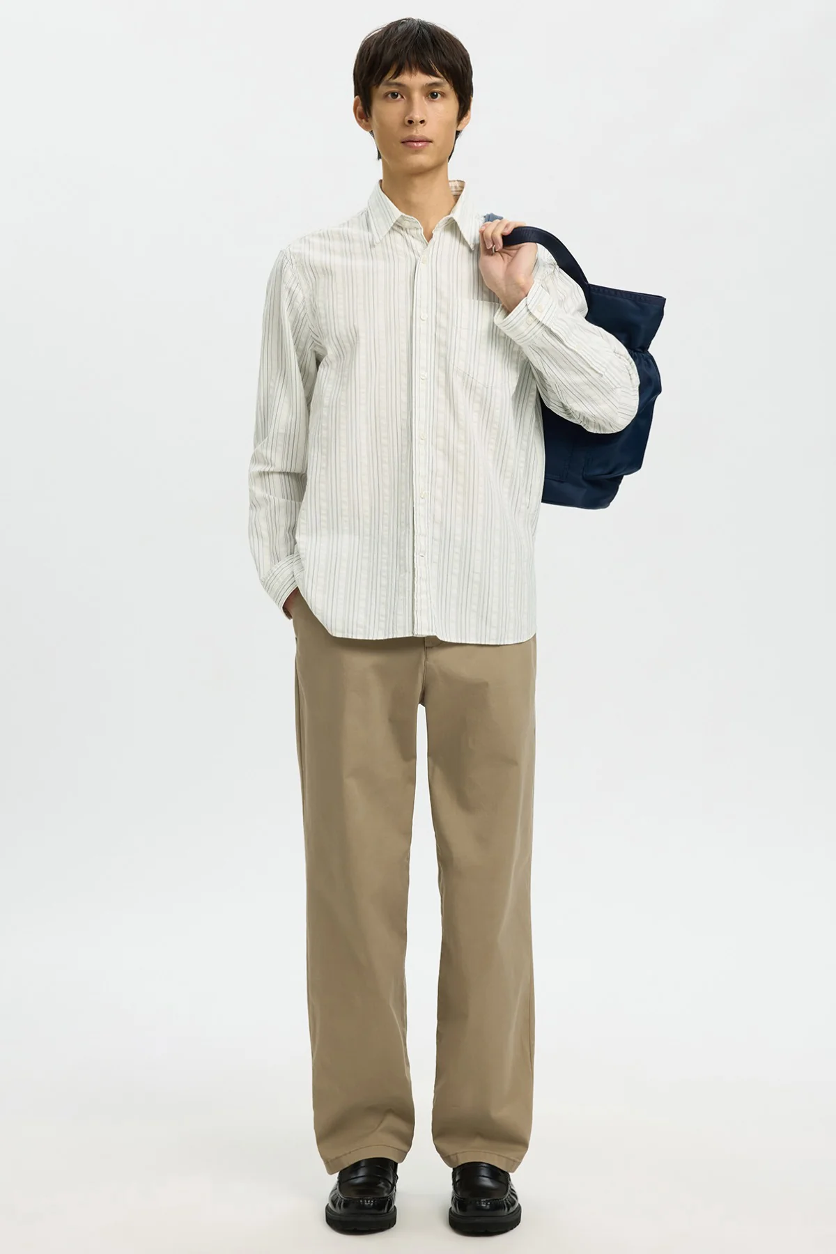 SELECTED HOMME SLHREGFREDDIE MIX SEERSUCKER LS SHIRT - Image 4