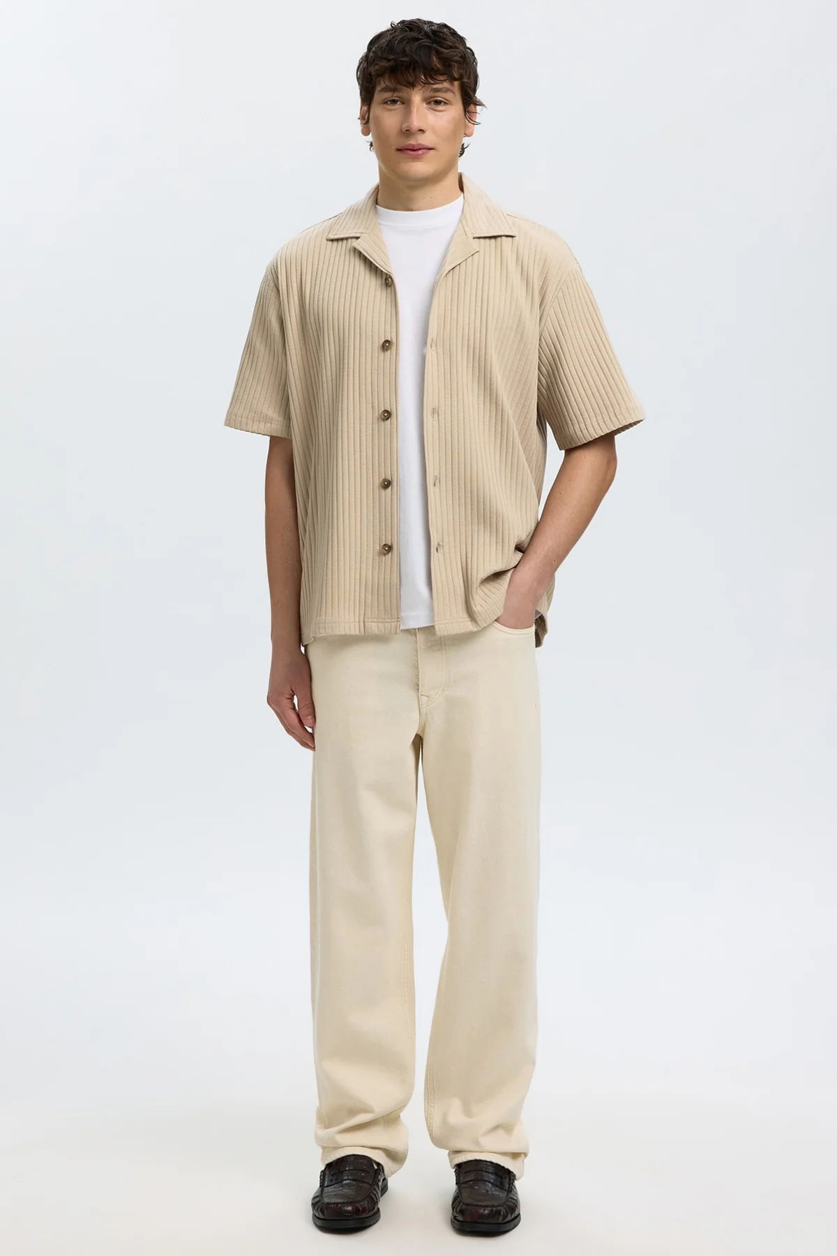 SLMRELAXSIMON - Kortærmet overshirt i ribkvalitet - Image 3