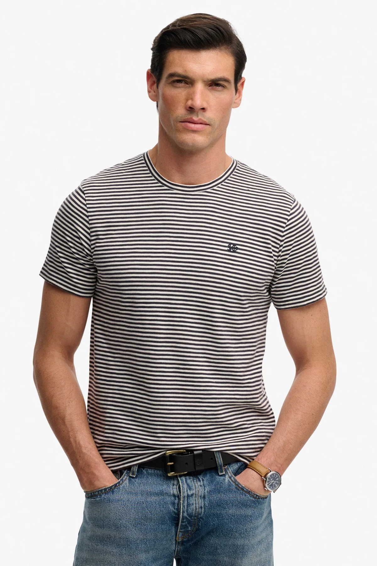 Klassisk basis t-shirt med striber