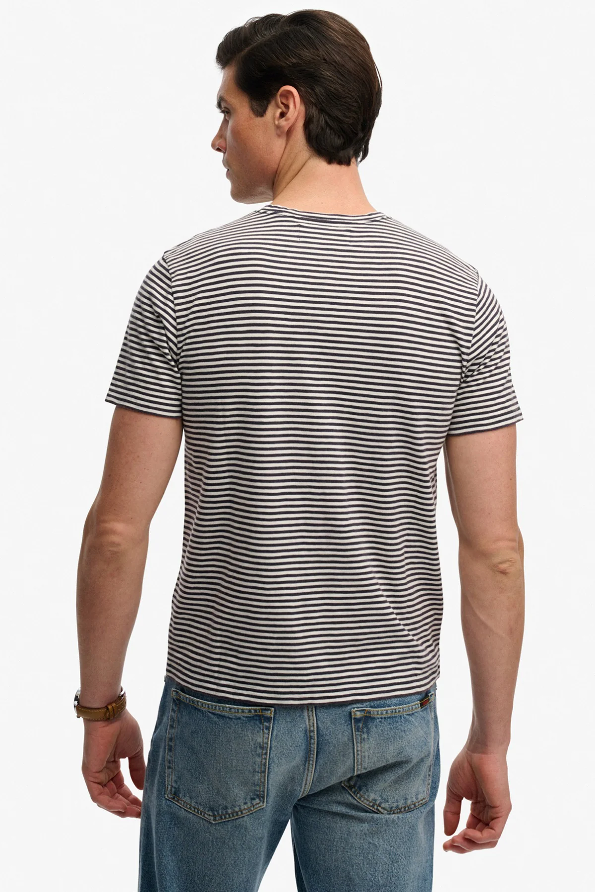 Klassisk basis t-shirt med striber - Image 3
