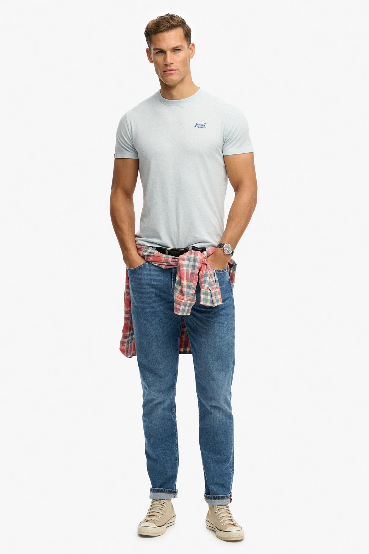 Kortærmet T-shirt med rund hals og broderet logo - Image 51