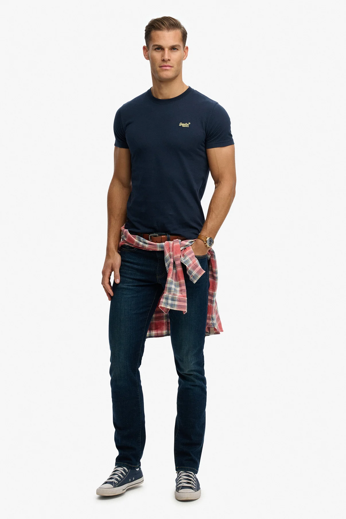 Kortærmet T-shirt med rund hals og broderet logo - Image 61