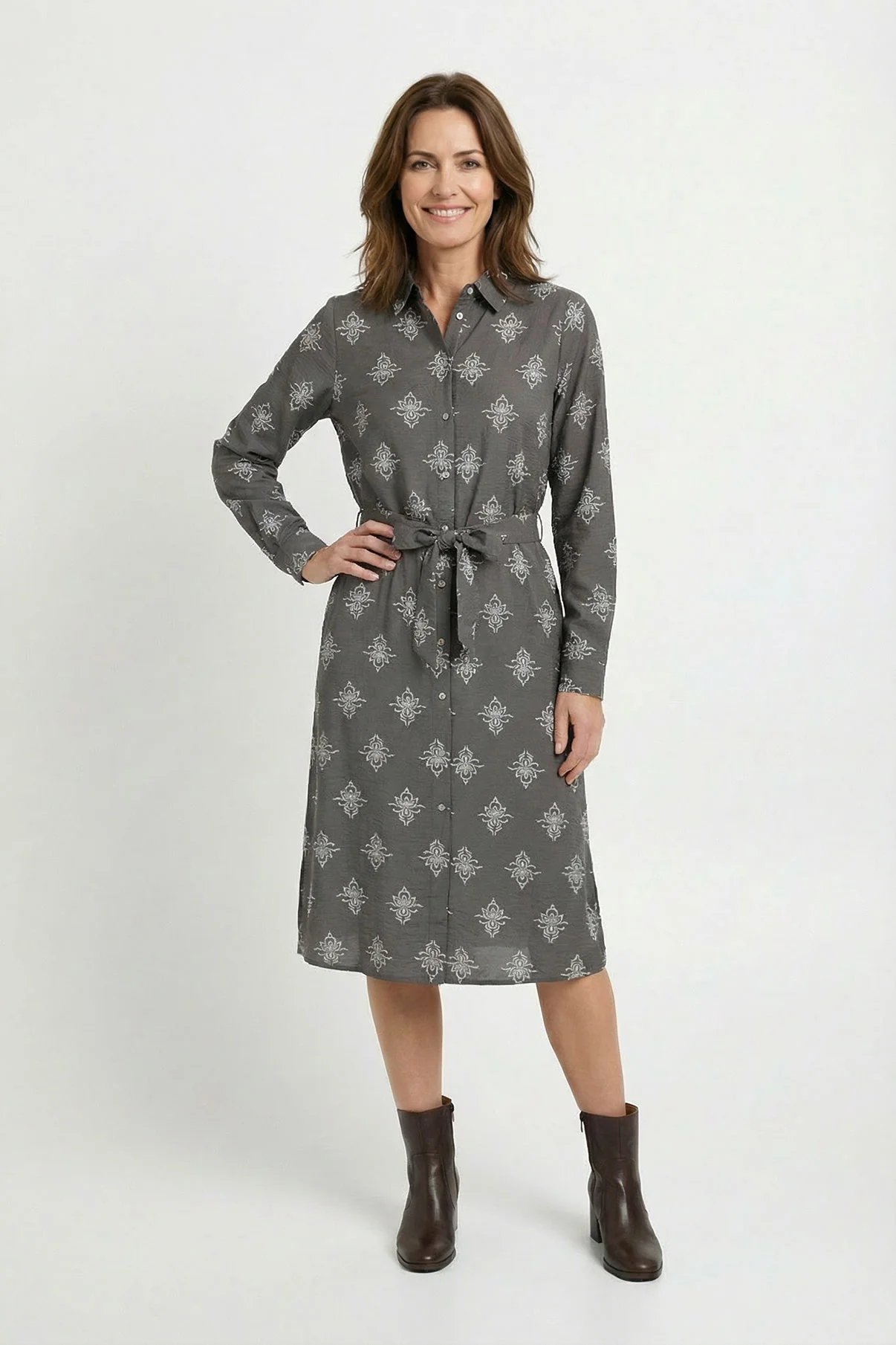 Nille - Viskose kjole med print - Image 6